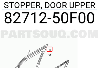 Suzuki 8271250F00 STOPPER, DOOR UPPER