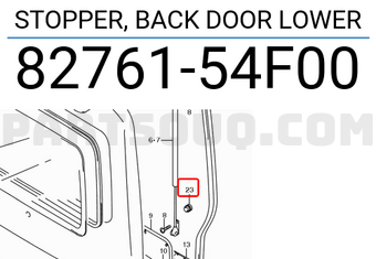 Suzuki 8276154F00 STOPPER, BACK DOOR LOWER