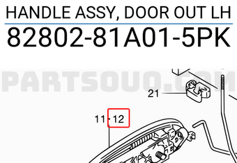 Suzuki 8280281A015PK HANDLE ASSY, DOOR OUT LH