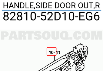 Suzuki 8281052D10EG6 HANDLE,SIDE DOOR OUT,R
