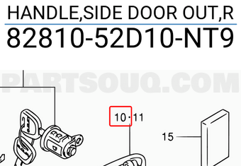 Suzuki 8281052D10NT9 HANDLE,SIDE DOOR OUT,R