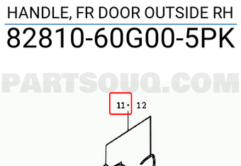 Suzuki 8281060G005PK HANDLE, FR DOOR OUTSIDE RH