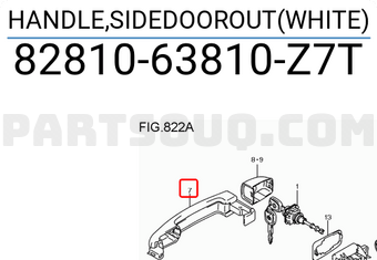 Suzuki 8281063810Z7T HANDLE,SIDEDOOROUT(WHITE)