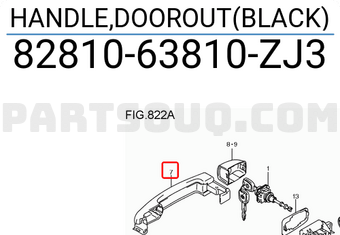 Suzuki 8281063810ZJ3 HANDLE,DOOROUT(BLACK)