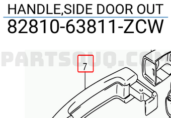 Suzuki 8281063811ZCW HANDLE,SIDE DOOR OUT