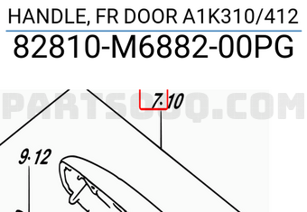 Suzuki 82810M688200PG HANDLE, FR DOOR A1K310/412