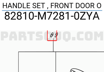 Suzuki 82810M72810ZYA HANDLE SET , FRONT DOOR O