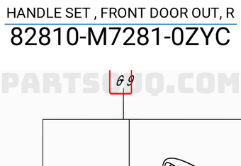 Suzuki 82810M72810ZYC HANDLE SET , FRONT DOOR OUT, R