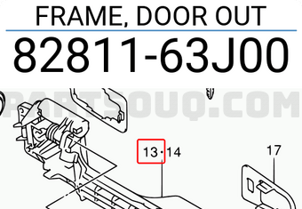 Suzuki 8281163J00 FRAME, DOOR OUT