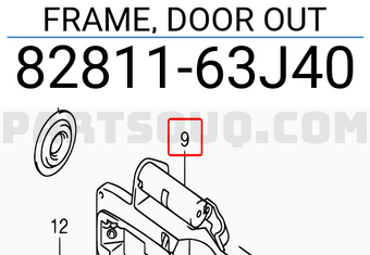 Suzuki 8281163J40 FRAME, DOOR OUT