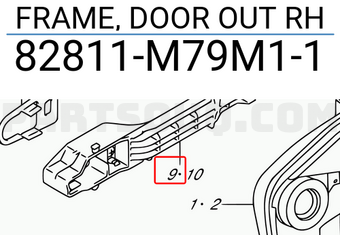 Suzuki 82811M79M11 FRAME, DOOR OUT RH