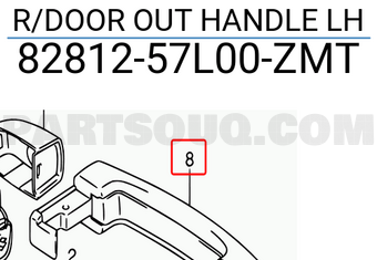 Suzuki 8281257L00ZMT R/DOOR OUT HANDLE LH