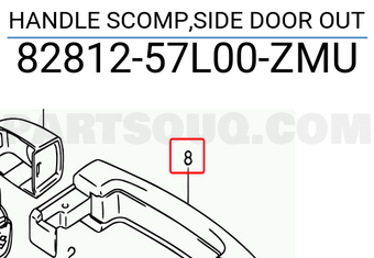 Suzuki 8281257L00ZMU HANDLE SCOMP,SIDE DOOR OUT