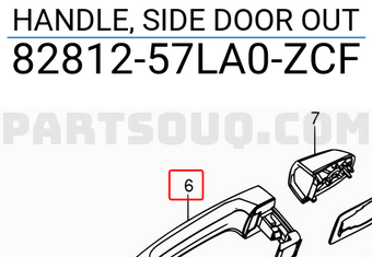 Suzuki 8281257LA0ZCF HANDLE, SIDE DOOR OUT