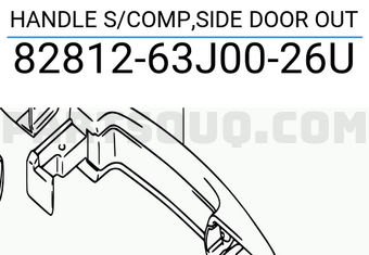 Suzuki 8281263J0026U HANDLE S/COMP,SIDE DOOR OUT
