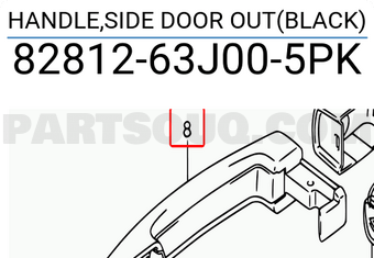Suzuki 8281263J005PK HANDLE,SIDE DOOR OUT(BLACK)