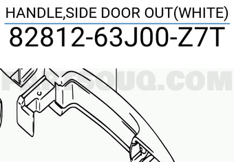 Suzuki 8281263J00Z7T HANDLE,SIDE DOOR OUT(WHITE)