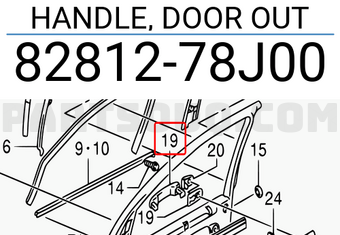 Suzuki 8281278J00 HANDLE, DOOR OUT