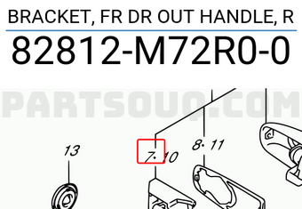 Suzuki 82812M72R00 BRACKET, FR DR OUT HANDLE, R