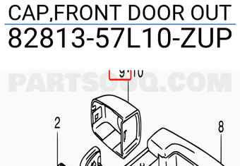 Suzuki 8281357L10ZUP CAP,FRONT DOOR OUT