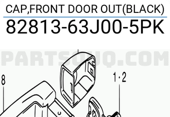 Suzuki 8281363J005PK CAP,FRONT DOOR OUT(BLACK)