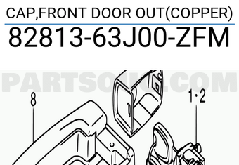 Suzuki 8281363J00ZFM CAP,FRONT DOOR OUT(COPPER)