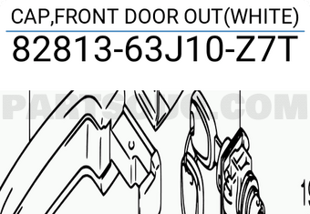 Suzuki 8281363J10Z7T CAP,FRONT DOOR OUT(WHITE)