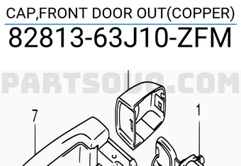 Suzuki 8281363J10ZFM CAP,FRONT DOOR OUT(COPPER)