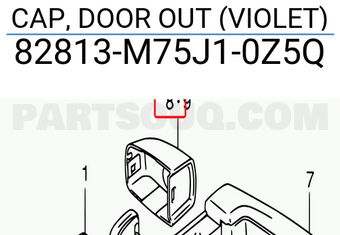 Suzuki 82813M75J10Z5Q CAP, DOOR OUT (VIOLET)