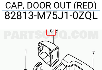 Suzuki 82813M75J10ZQL CAP, DOOR OUT (RED)