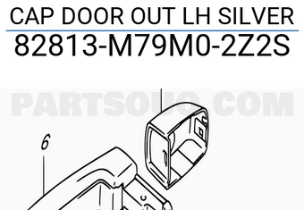 Suzuki 82813M79M02Z2S CAP DOOR OUT LH SILVER