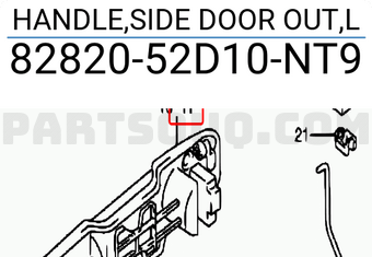 Suzuki 8282052D10NT9 HANDLE,SIDE DOOR OUT,L