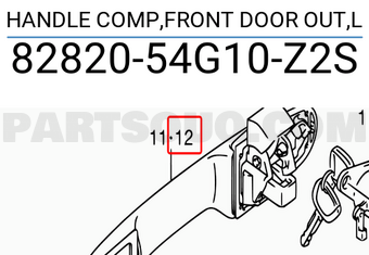 Suzuki 8282054G10Z2S HANDLE COMP,FRONT DOOR OUT,L