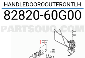 Suzuki 8282060G00 HANDLEDOOROOUTFRONTLH