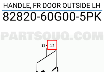 Suzuki 8282060G005PK HANDLE, FR DOOR OUTSIDE LH