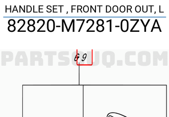 Suzuki 82820M72810ZYA HANDLE SET , FRONT DOOR OUT, L
