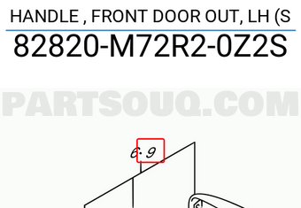 Suzuki 82820M72R20Z2S HANDLE , FRONT DOOR OUT, LH (S