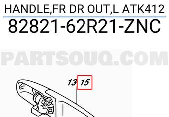 Suzuki 8282162R21ZNC HANDLE,FR DR OUT,L ATK412