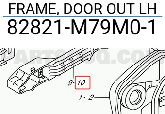 Suzuki 82821M79M01 FRAME, DOOR OUT LH