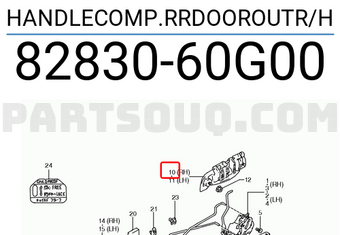 Suzuki 8283060G00 HANDLECOMP.RRDOOROUTR/H