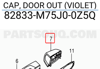 Suzuki 82833M75J00Z5Q CAP, DOOR OUT (VIOLET)