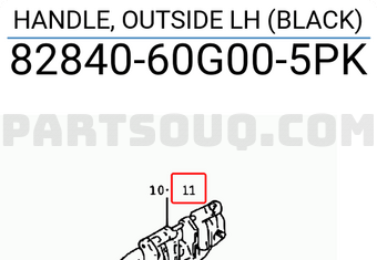 Suzuki 8284060G005PK HANDLE, OUTSIDE LH (BLACK)
