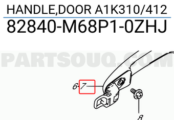 Suzuki 82840M68P10ZHJ HANDLE,DOOR A1K310/412