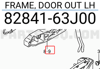 Suzuki 8284163J00 FRAME, DOOR OUT LH