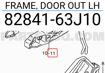 Suzuki 8284163J10 FRAME, DOOR OUT LH