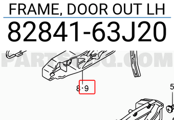 Suzuki 8284163J20 FRAME, DOOR OUT LH
