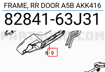 Suzuki 8284163J31 FRAME, RR DOOR A5B AKK416