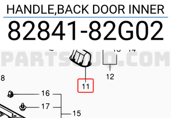 Suzuki 8284182G02 HANDLE,BACK DOOR INNER