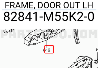 Suzuki 82841M55K20 FRAME, DOOR OUT LH