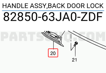 Suzuki 8285063JA0ZDF HANDLE ASSY,BACK DOOR LOCK